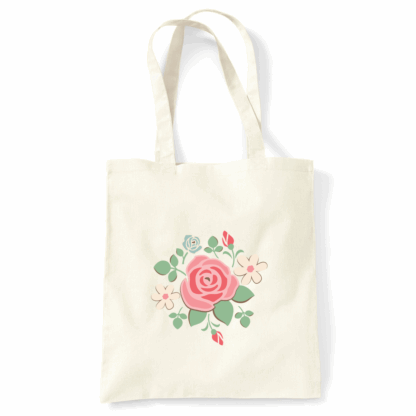 Rose Personalised Natural Cotton Tote Bag
