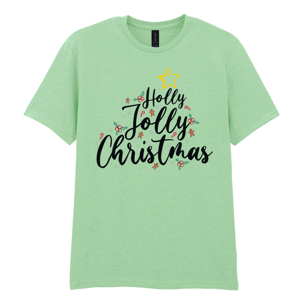 Holly Jolly Christmas Cotton T-Shirt - Image 40
