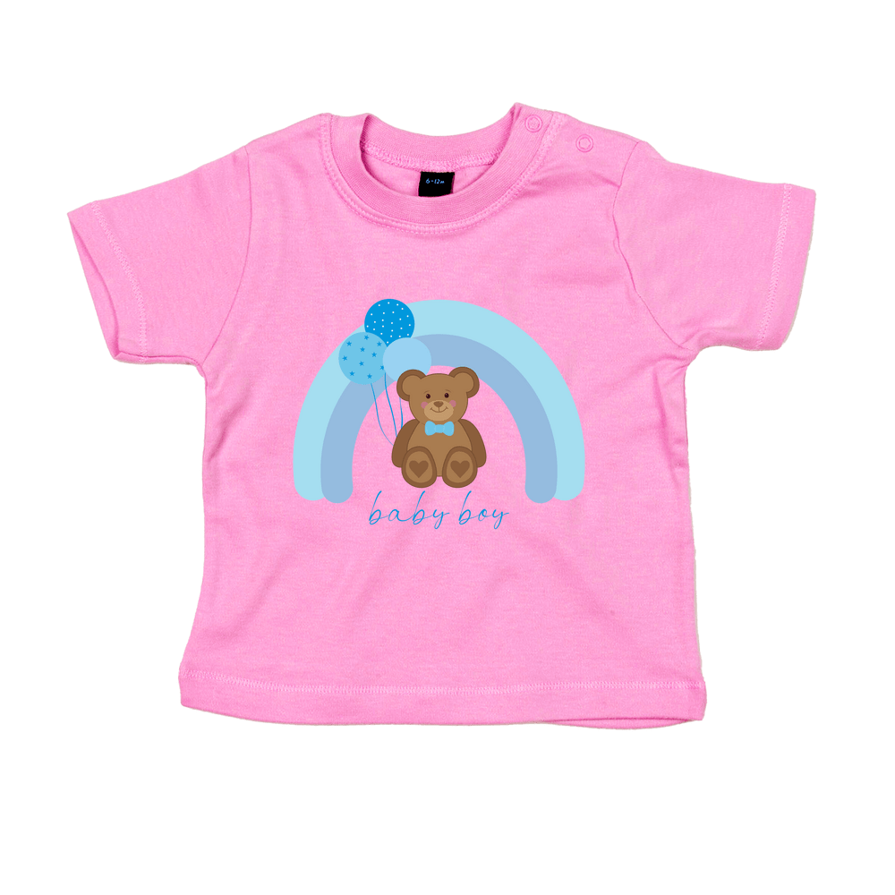 Baby Boy Personalised Teddy Bear Baby/Toddler T-Shirt - Image 13