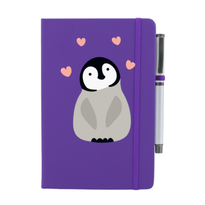 Penguin Personalised Notebook with Pen - Image 2