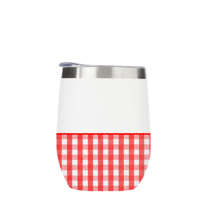 Red Gingham Metal Drinks Tumbler