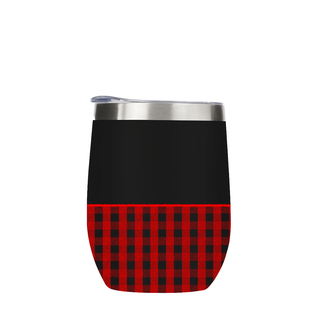 Red Gingham Metal Drinks Tumbler - Image 3