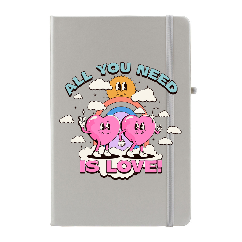 All You Need Is Love Personalised Soft Feel Notebook - Image 4