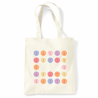 Love Hearts Personalised Natural Cotton Tote Bag
