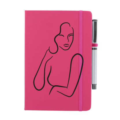Lady Outlined Personalised Notebook with Pen - Image 4