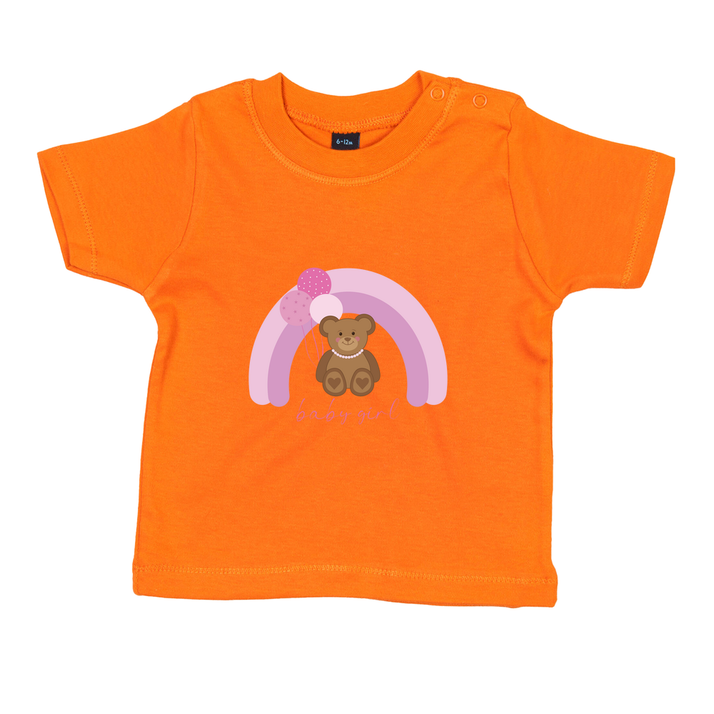Baby Girl Personalised Teddy Bear Baby/Toddler T-Shirt - Image 5
