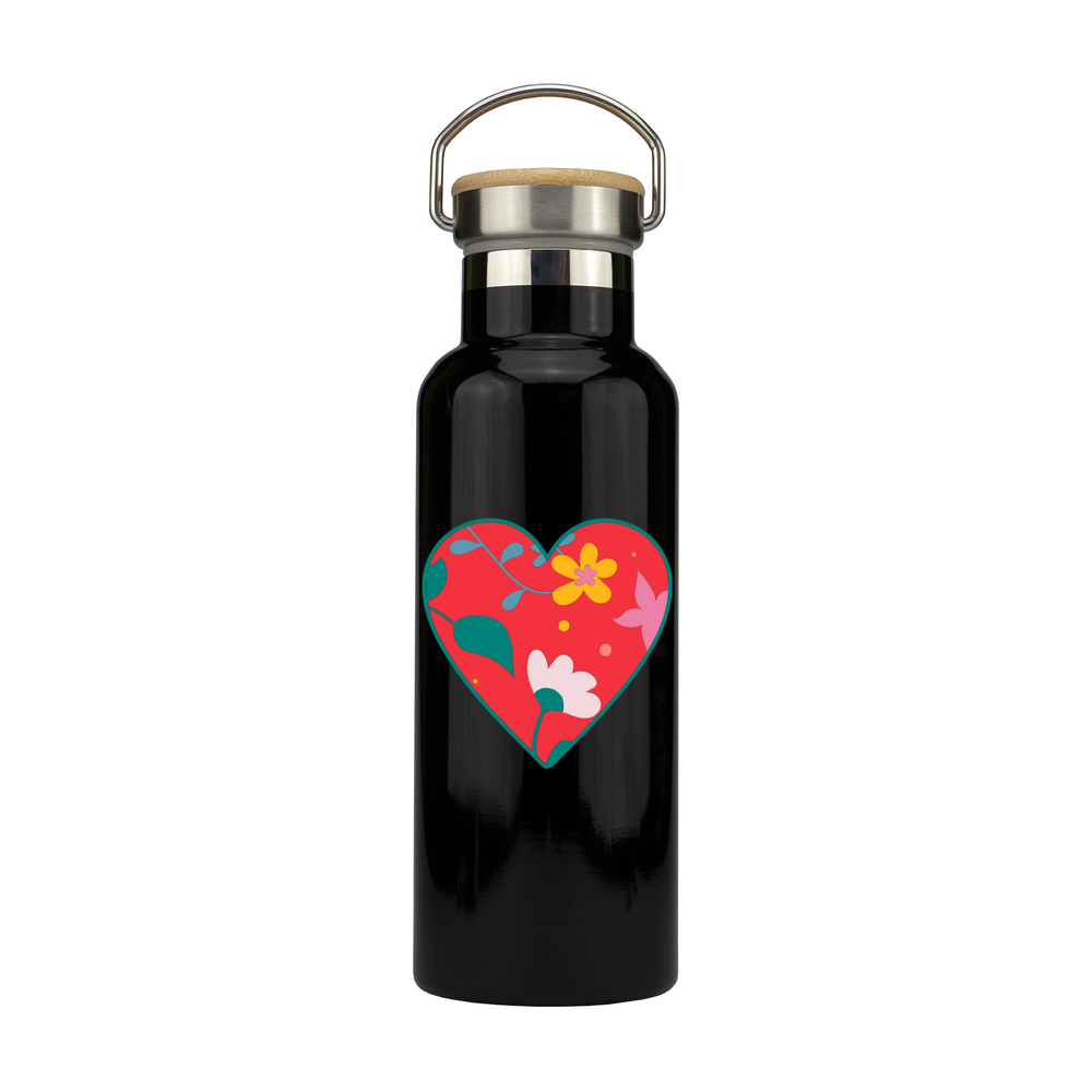 Floral Heart Personalised Metal Bottle - Image 3