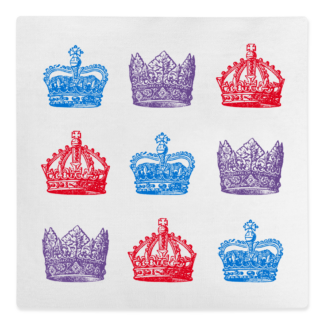 Coloured Crowns Canvas Cushion