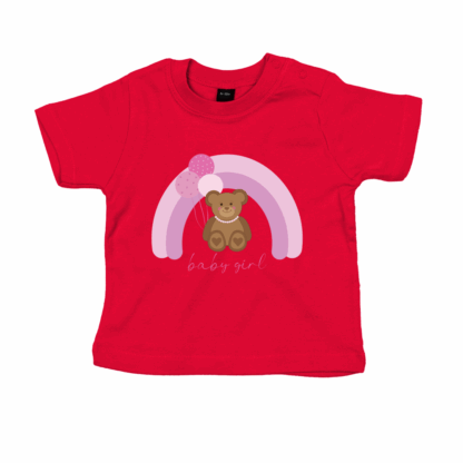 Baby Girl Personalised Teddy Bear Baby/Toddler T-Shirt - Image 4