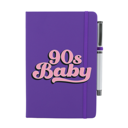 90s Baby Personalised Notebook with Pen - Image 2