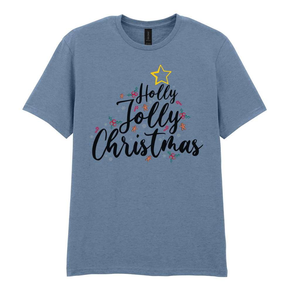 Holly Jolly Christmas Cotton T-Shirt - Image 13