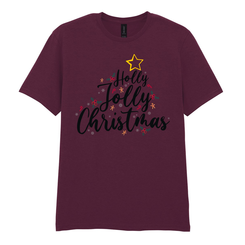Holly Jolly Christmas Cotton T-Shirt - Image 26