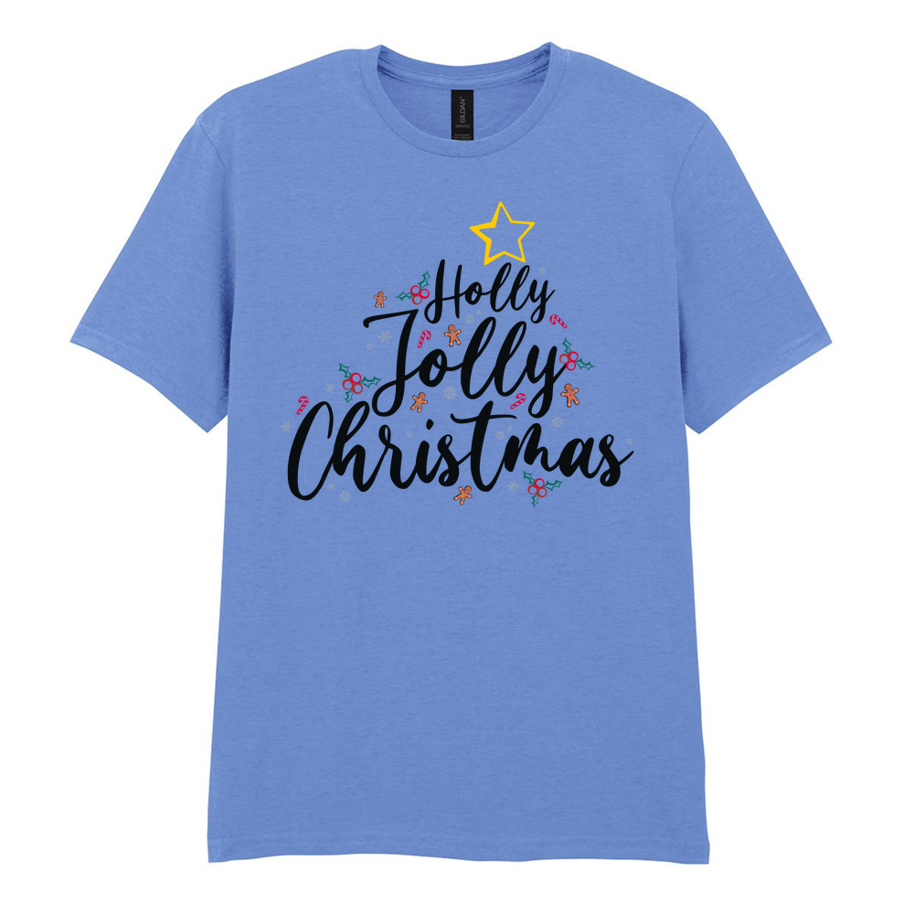 Holly Jolly Christmas Cotton T-Shirt - Image 19