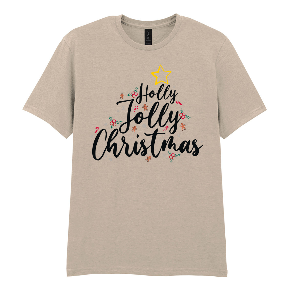 Holly Jolly Christmas Cotton T-Shirt - Image 5