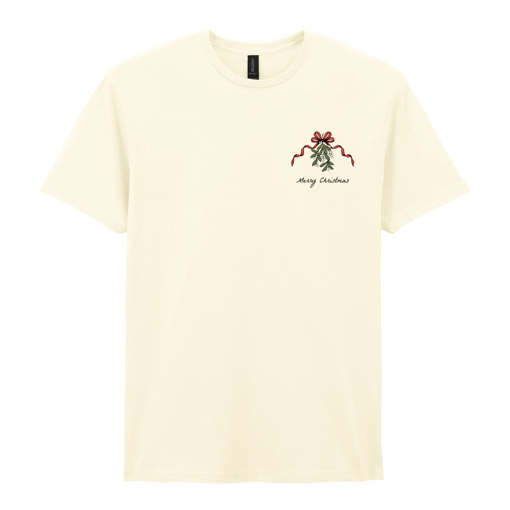 Merry Christmas Mistletoe Cotton T-Shirt - Image 3
