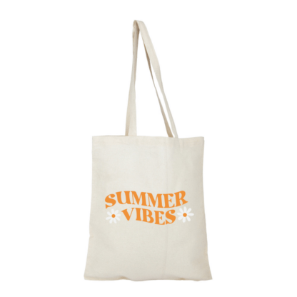 Summer Vibes  Personalised Natural Cotton Tote Bag