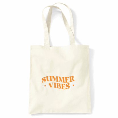 Summer Vibes  Personalised Natural Cotton Tote Bag