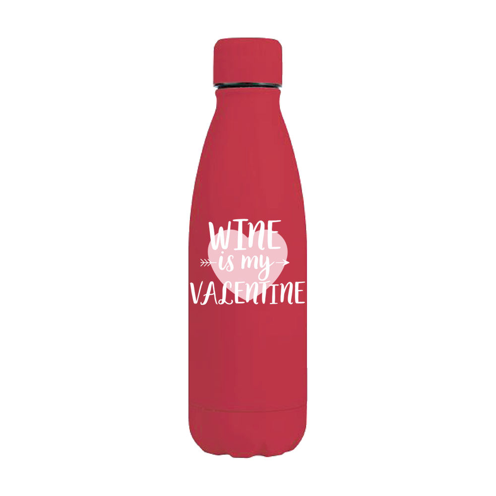 Wine is my Valentine Personalised Metal Bottle - Image 2
