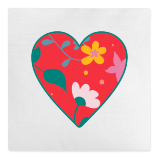 Floral Love Heart Personalised Canvas Cushion