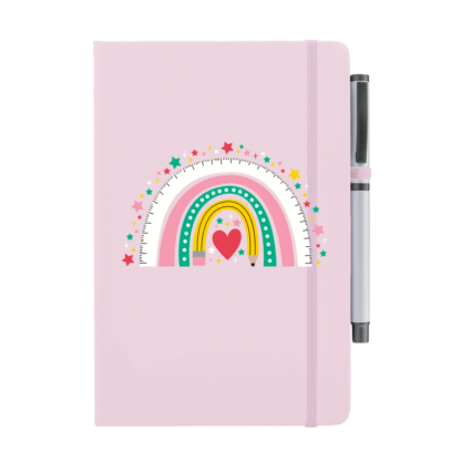 Stationery Rainbow Personalised Notebook with Pen