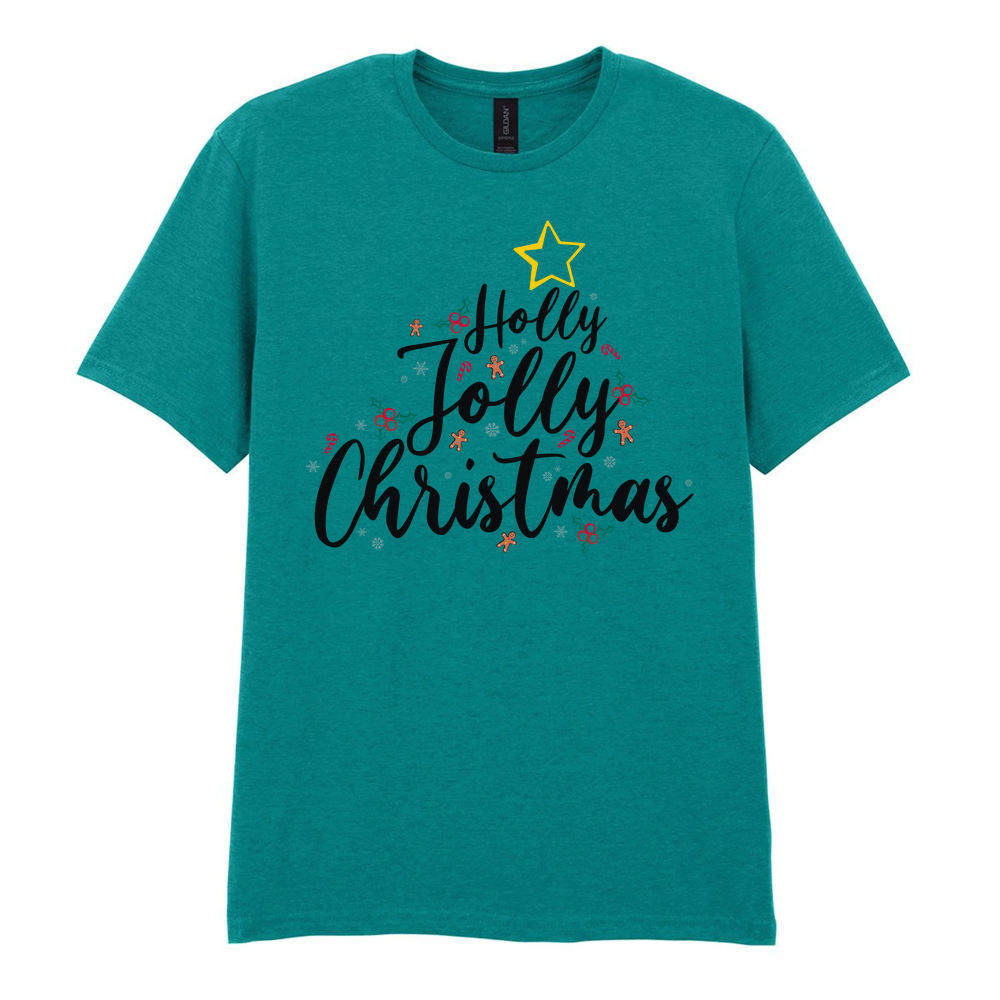 Holly Jolly Christmas Cotton T-Shirt - Image 36