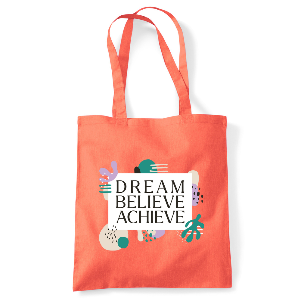 Dream Believe Achieve Tote Bag - Image 33