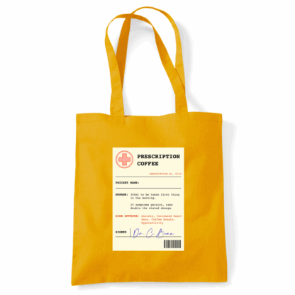Coffee Prescription Personalised Tote Bag - Image 34