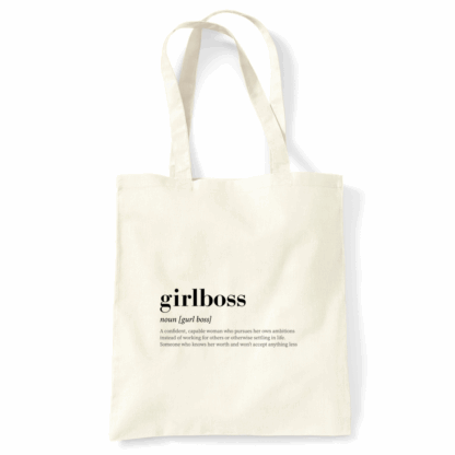 Girlboss Personalised Natural Cotton Tote Bag