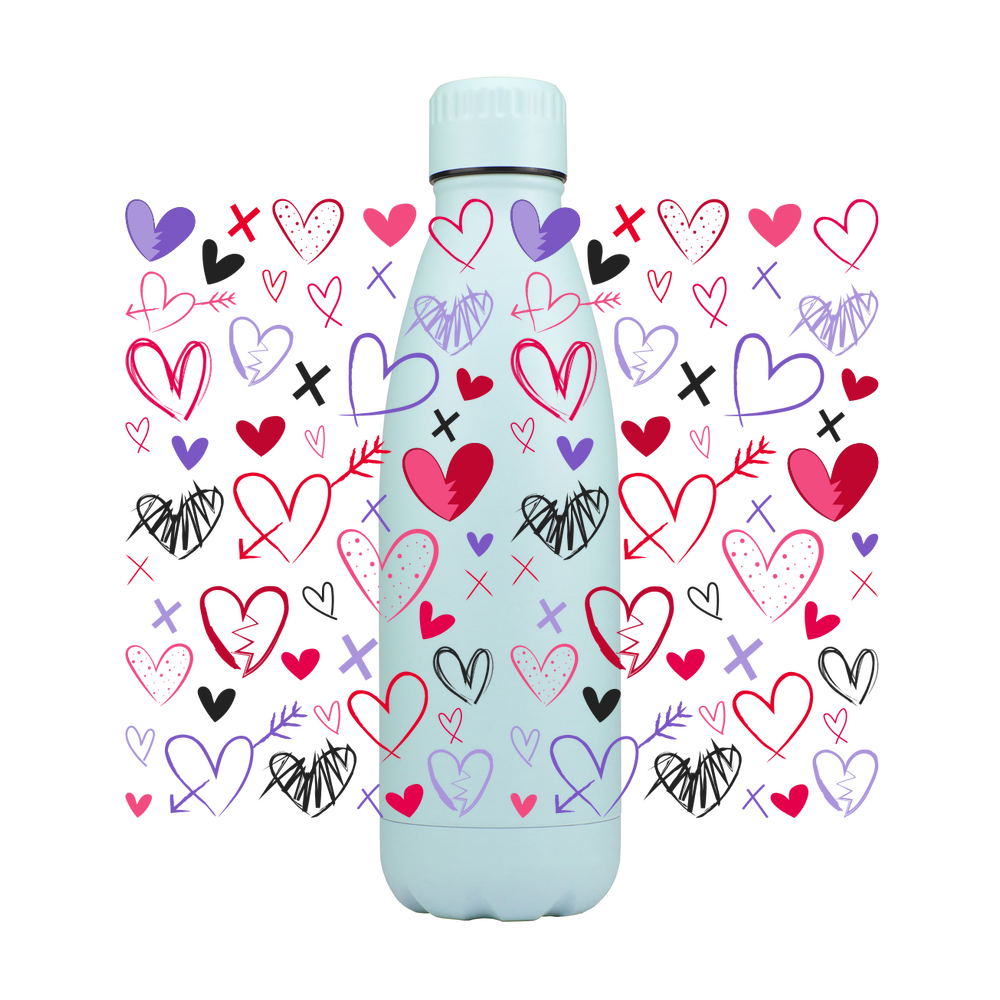 Heart Scribbles Metal Bottle - Image 4