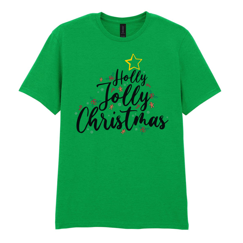 Holly Jolly Christmas Cotton T-Shirt - Image 35