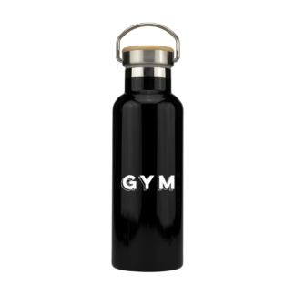 Gym Personalised Metal Bottle with Bamboo Lid