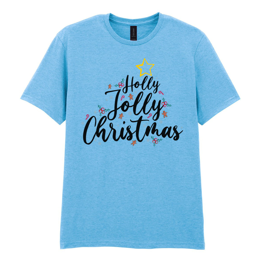 Holly Jolly Christmas Cotton T-Shirt - Image 20